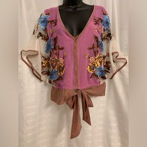 Tracy Reese silk kimono blouse top